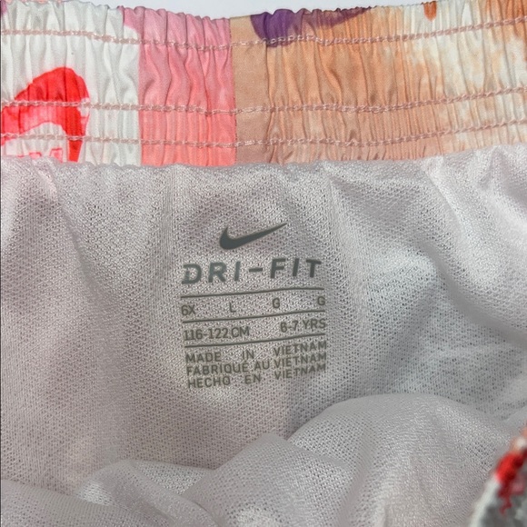 Kids Nike Pink and Orange Dri-FIT Shorts - Picture 2 of 11